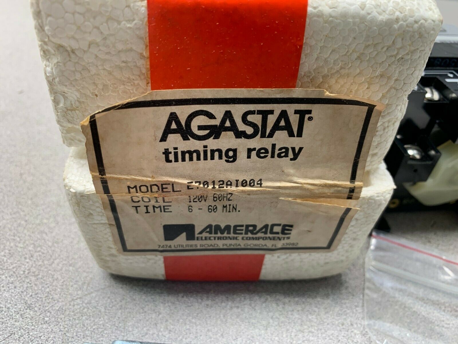 NEW AGASTAT 120V. TIMER 6-60 MINUTE TIMING RELAY E7012AI004