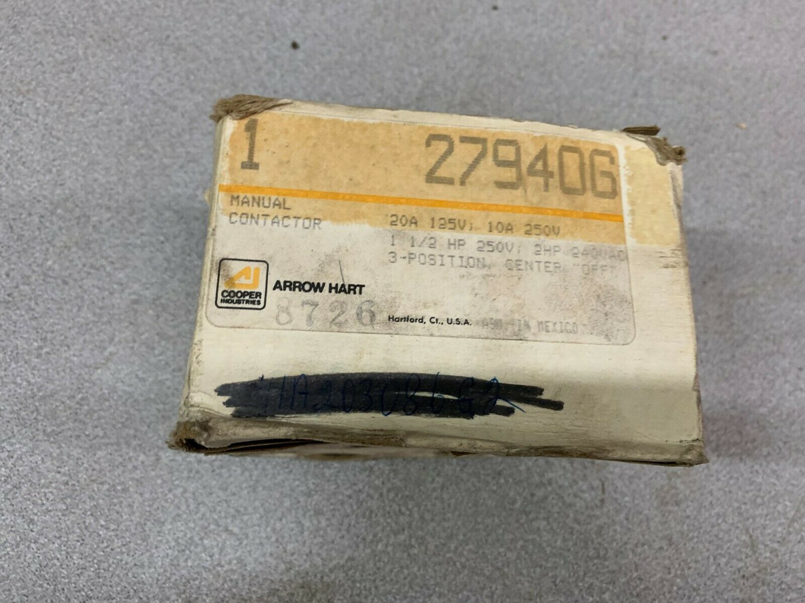 NEW IN BOX ARROW HART CONTACTOR 27940G