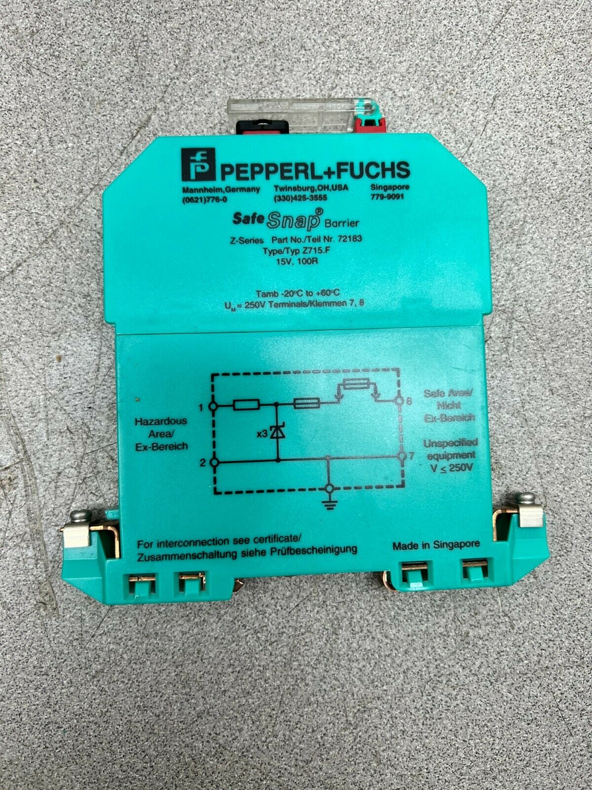 USED PEPPERL+FUCHS BARRIER MODULE 72183