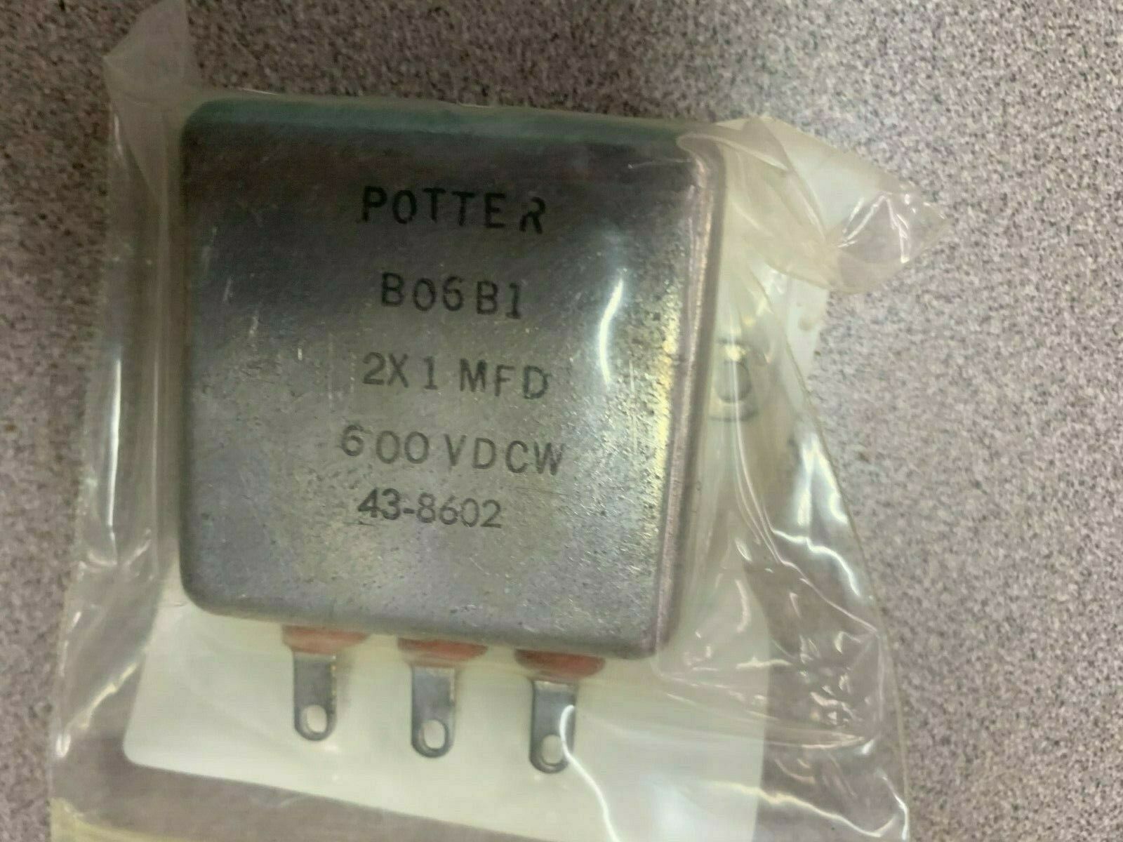 NEW NO BOX POTTER CAPACITORS 2X1MFD