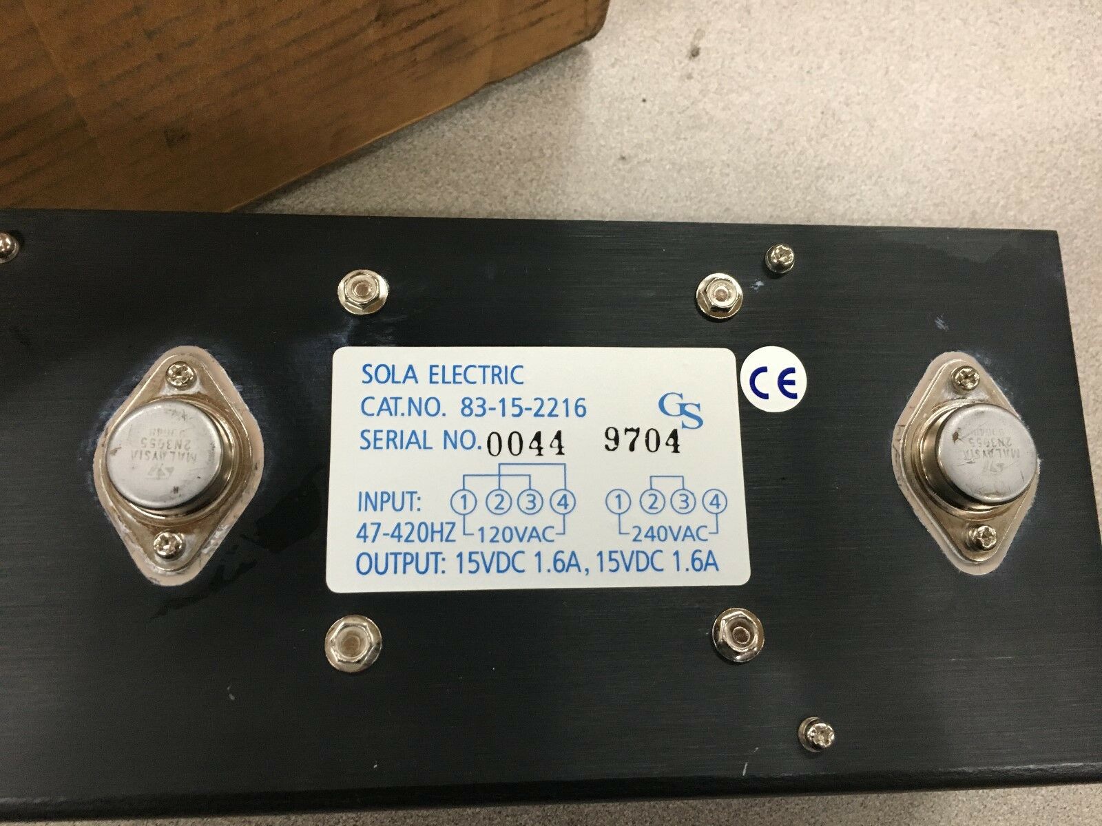 NEW IN BOX SOLA POWER SUPPLY 83-15-2216