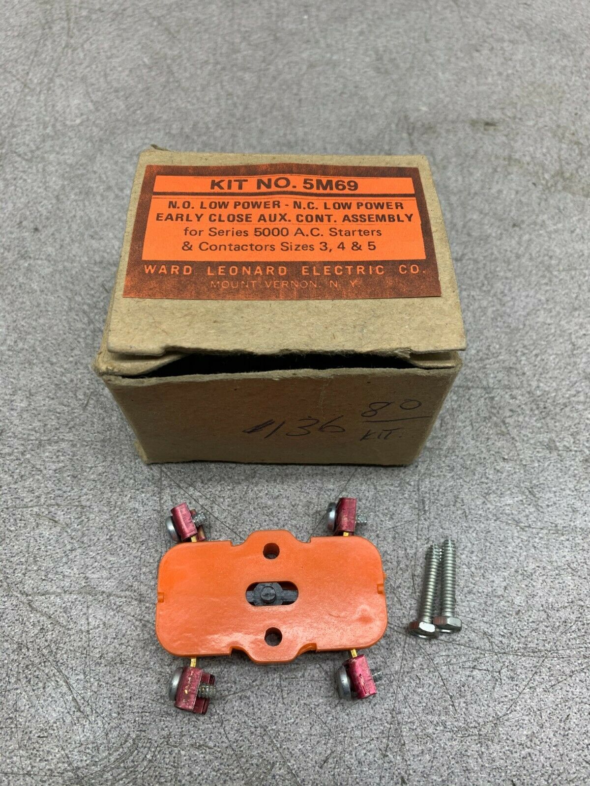 NEW IN BOX WARD LEONARD ELECTRIC AUX. CONTACT 5M69