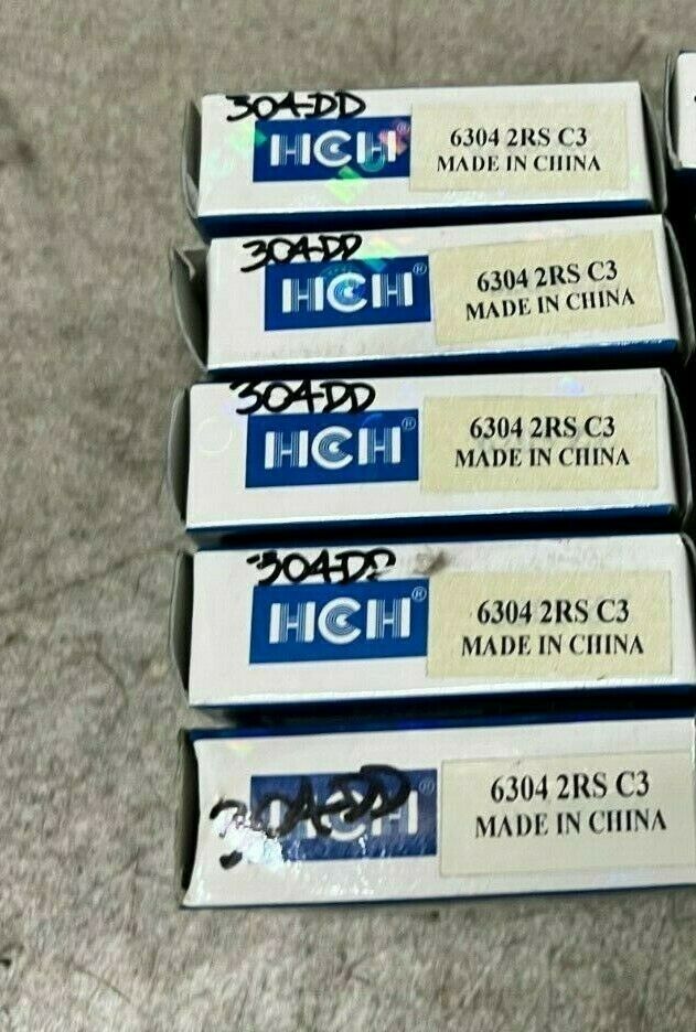 LOT OF 5 NEW IN BOX HCH BALL BEARING 6304 2RS C3