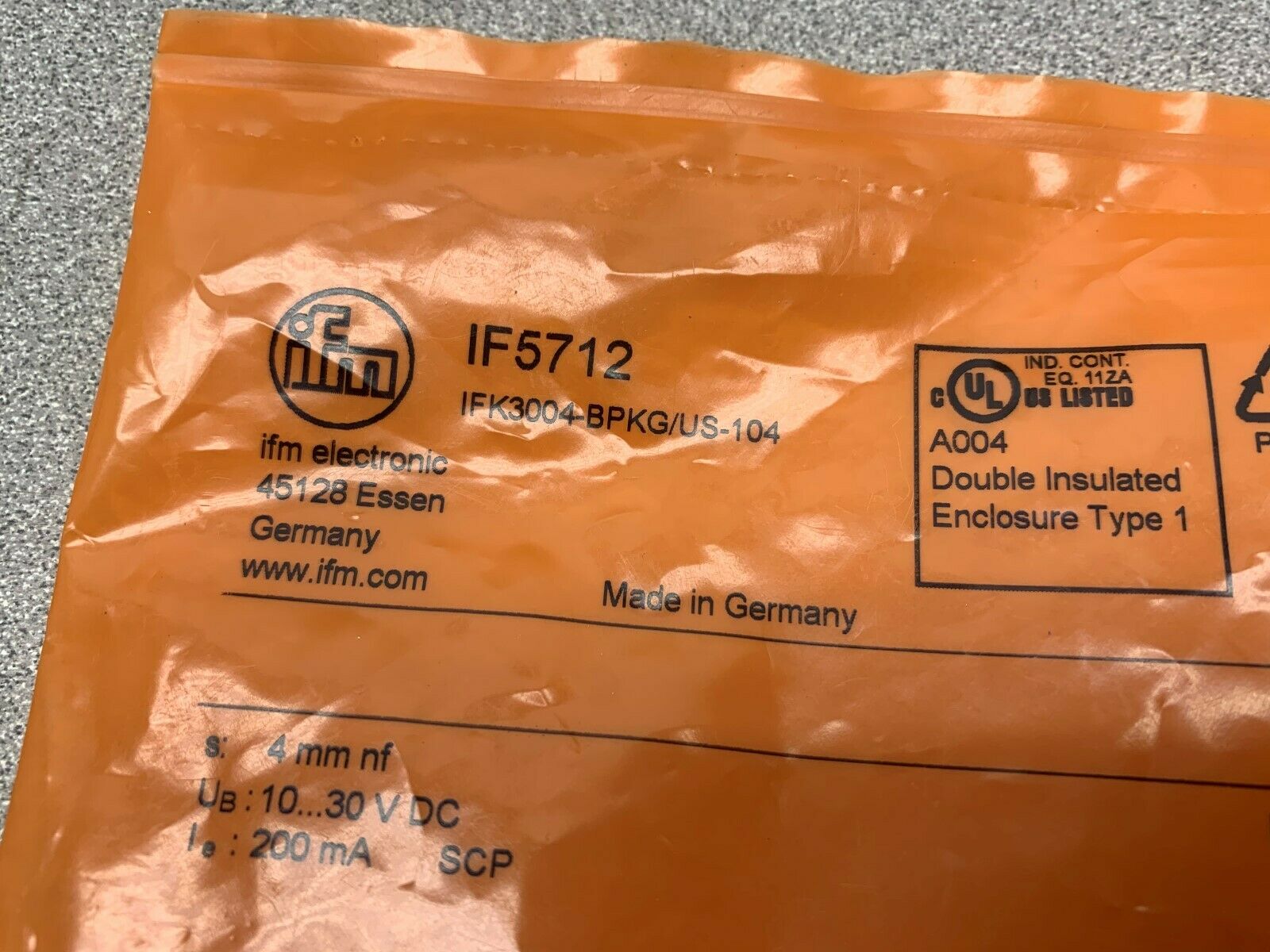 NEW IN PACKAGE IFM SENSOR IFK3004-BPKG-US-104