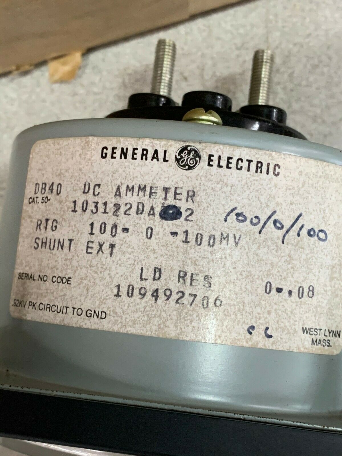 NEW IN BOX GENERAL ELECTRIC 100-0-100 AMMETER 50-103122DAZZ2