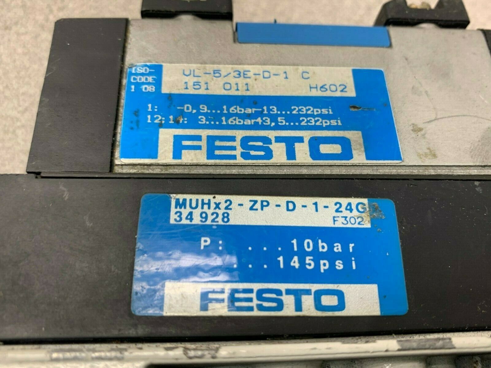 USED FESTO VL-5/3E-D-1C VALVE MUHX2-ZP-D-1-24G