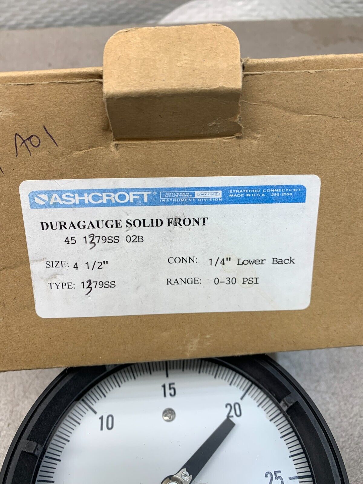 NEW ASHCROFT 4-1/2" DURAGAUGE 45-1379-SS-02B-30# PRESSURE 451379SS02B30#