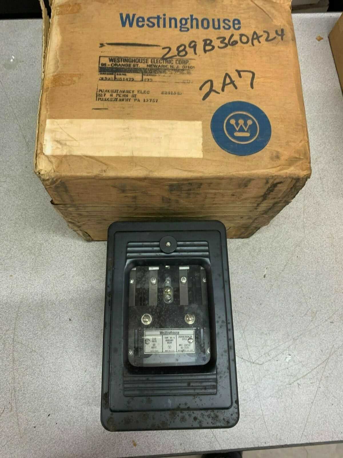 NEW IN BOX WESTINGHOUSE AUXILIARY RELAY 289B360A24