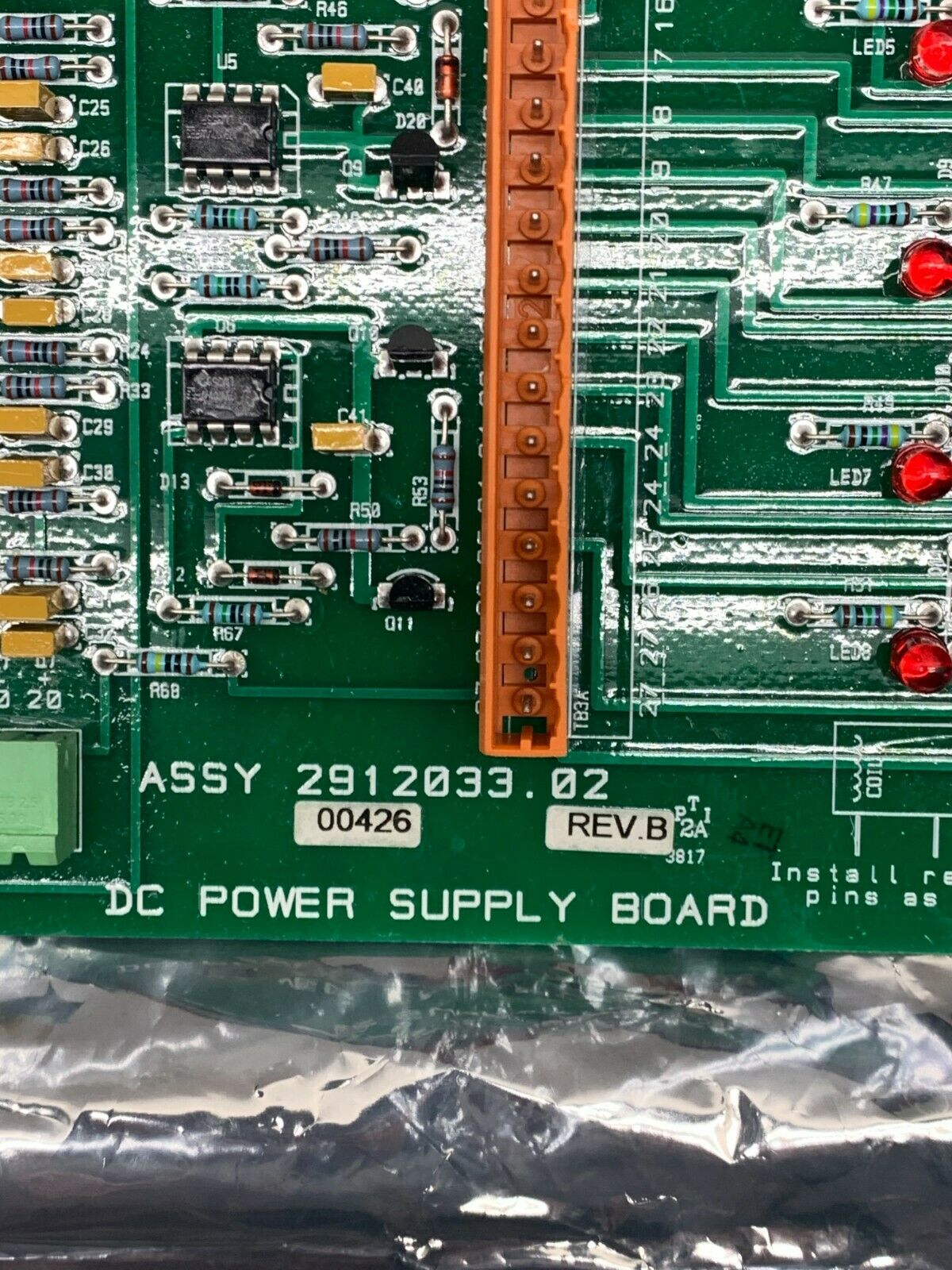 USED JETWAY SYSTEMS 2912033 02 DC POWER SUPPLY BOARD 2912033.02 REV. B