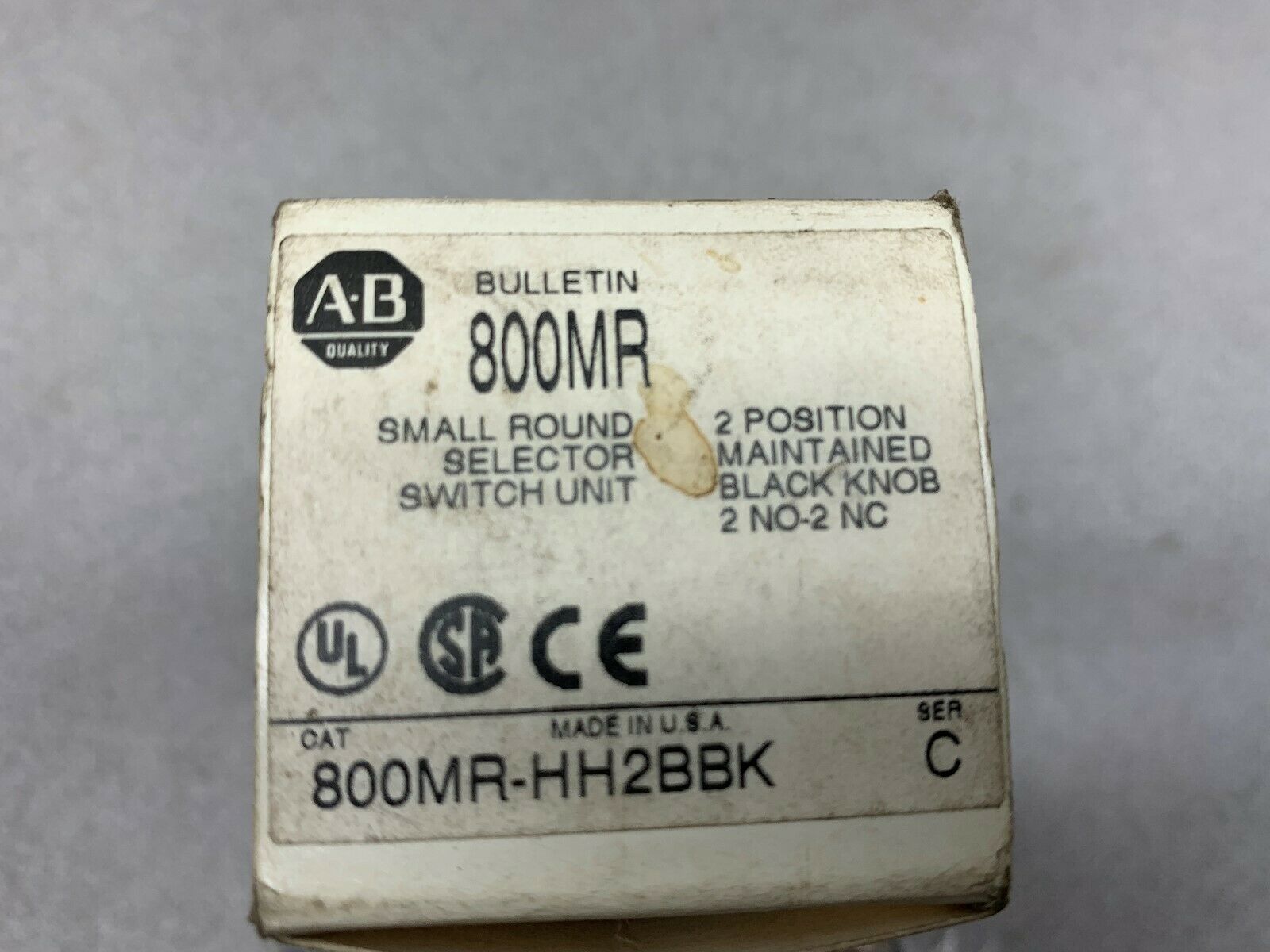 NEW IN BOX ALLEN BRADLEY SELECTOR SWITCH UNIT 800MR-HH2BBK SERIES C