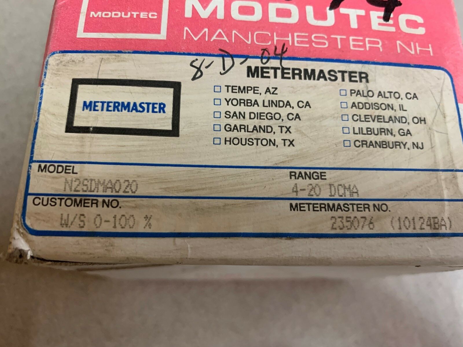 NEW IN BOX MODUTEC PANEL METER NASDMA020