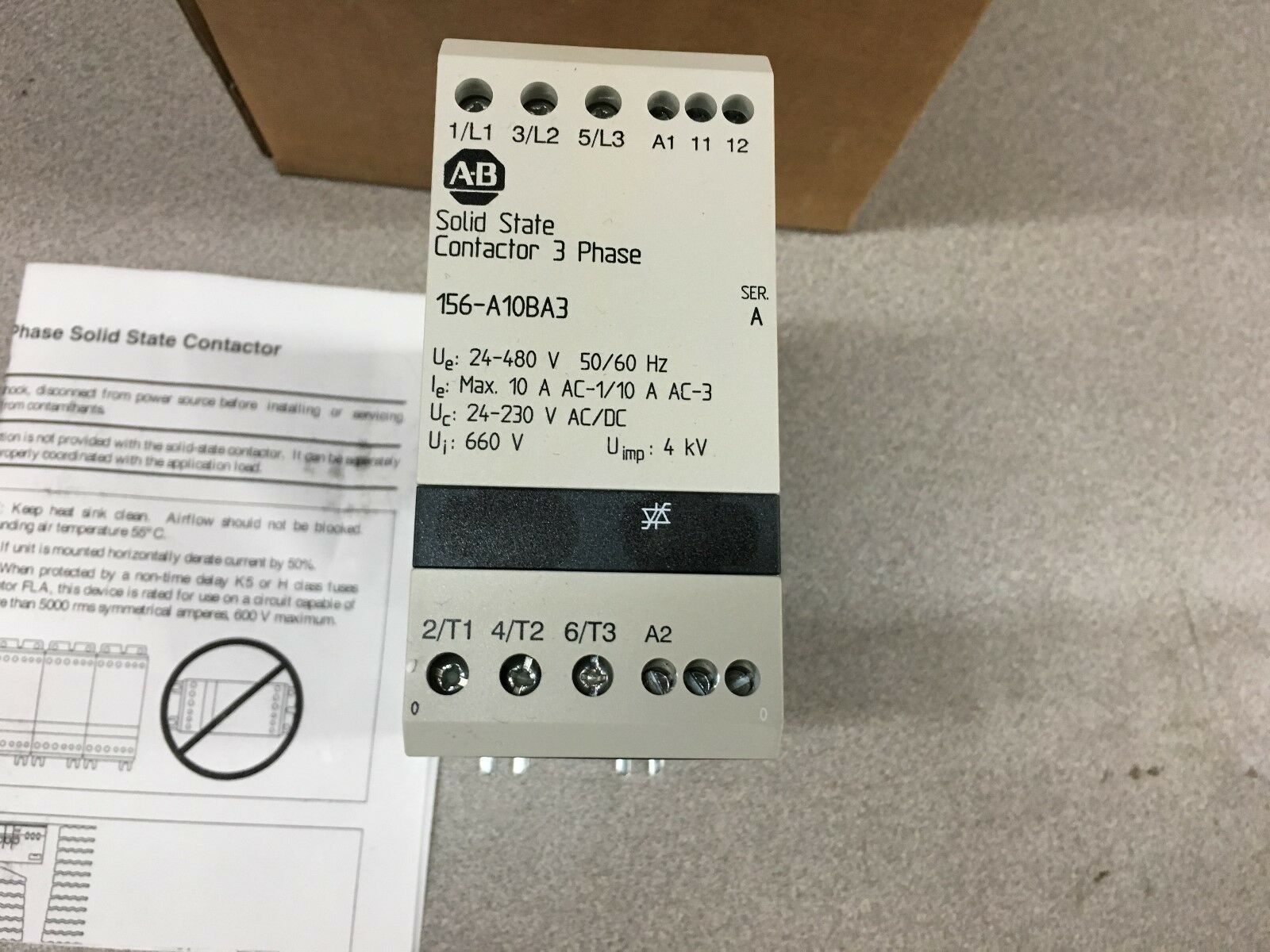 NEW IN BOX ALLEN-BRADLEY SOLID STATE CONTACTOR 156-A10BA3 SERIES A