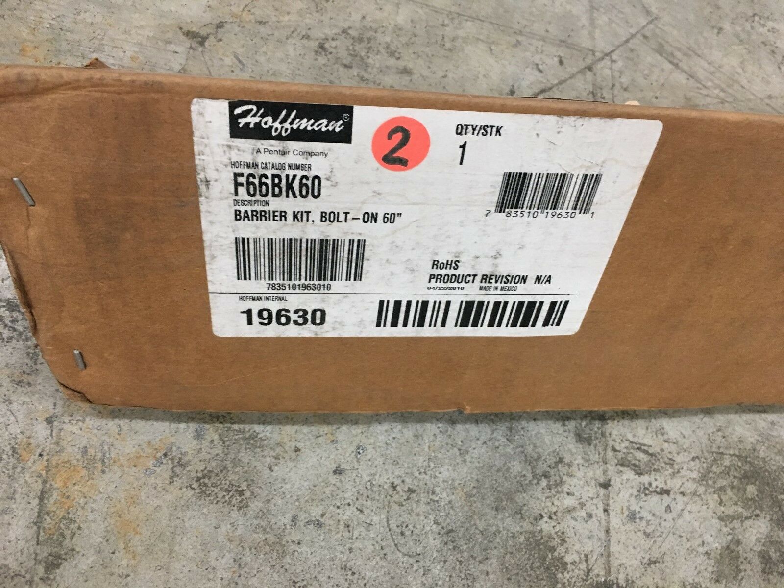 NEW IN BOX HOFFMAN 60" STEEL BARRIER KIT BOLT-ON F66BK60