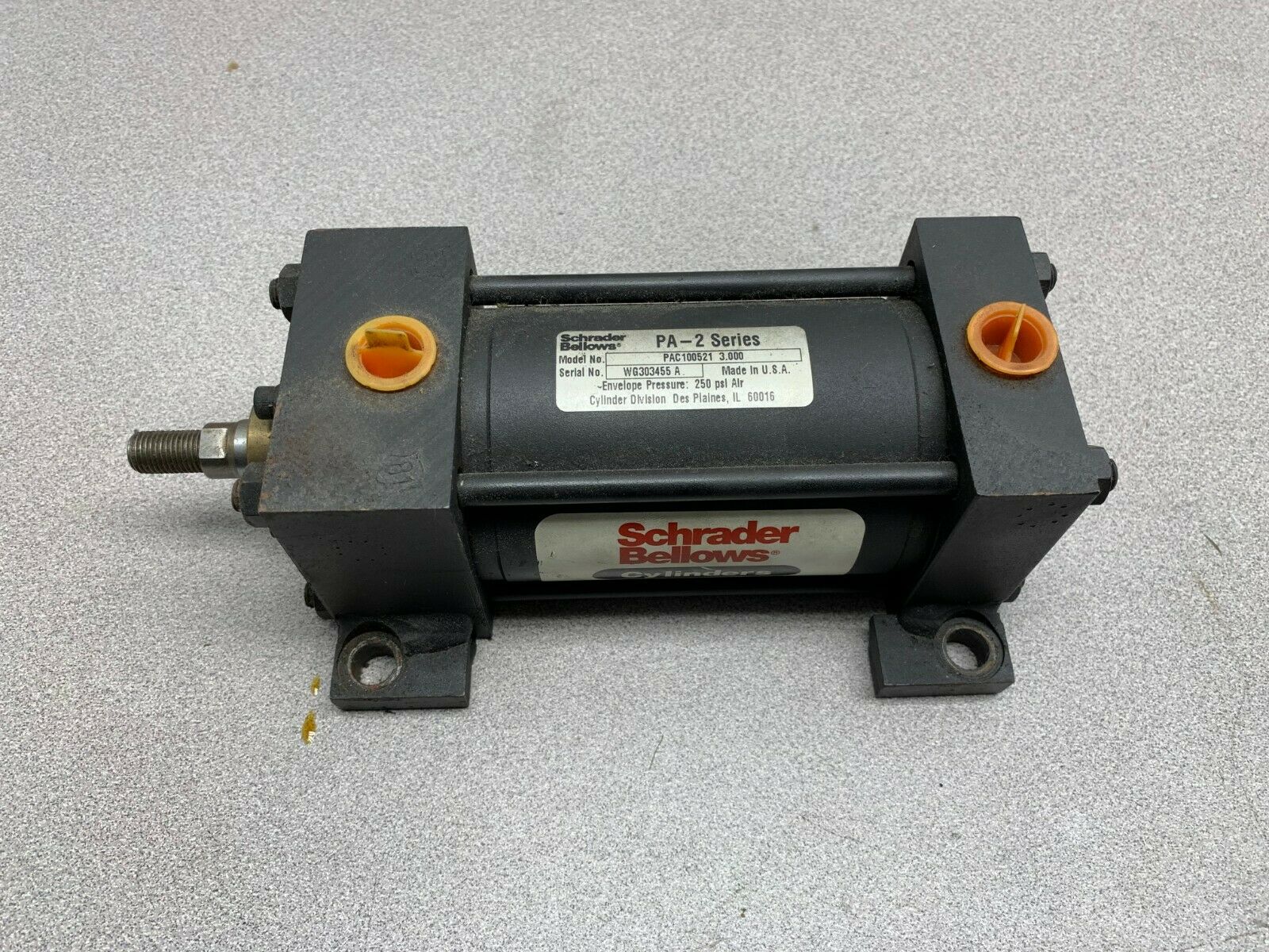 NEW NO PARKER SCHRADER BELLOWS PA-2 SERIES CYLINDER PAC100521 3.000