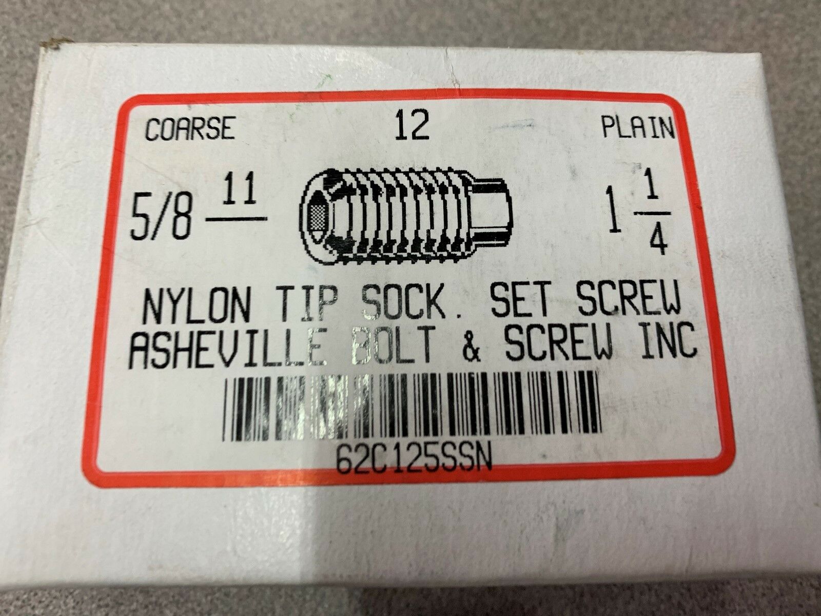 NEW IN BOX LOT OF 12 COARSE SET SCREW 62C125SSN