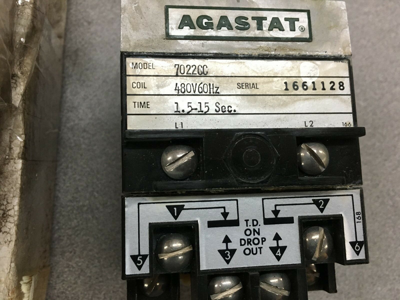 NEW NO BOX AGASTAT 1.5-15 SEC. TIMER 7022CC