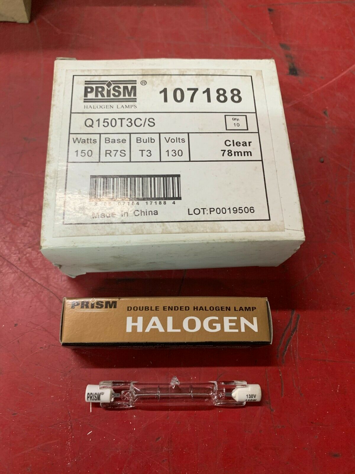 BOX OF 10 NEW IN BOX PRISM HALOGEN LAMPS Q150T3C/S