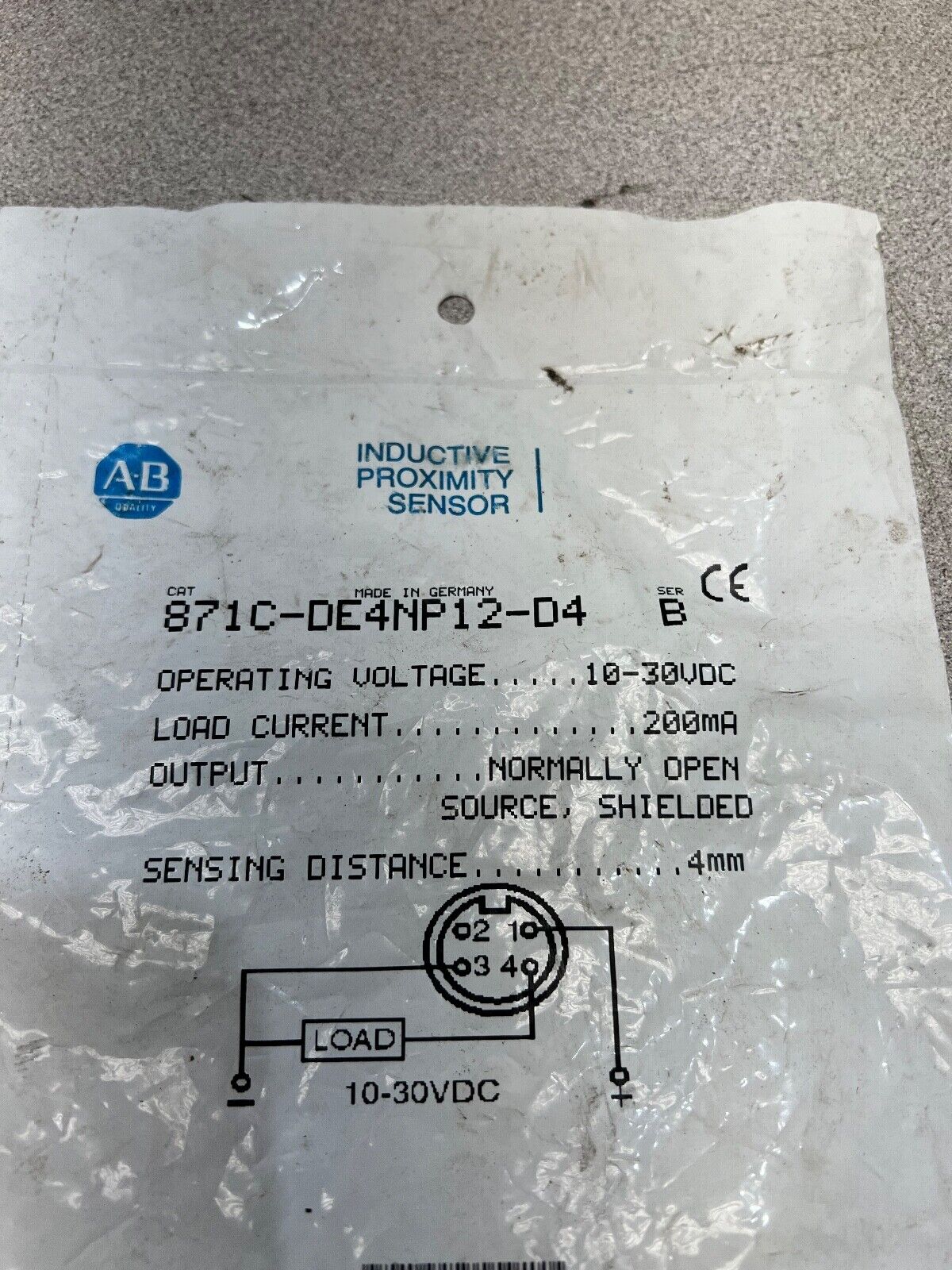 NEW IN BAG ALLEN BRADLEY SENSOR 871C-DE4NP12-D4 SERIES B