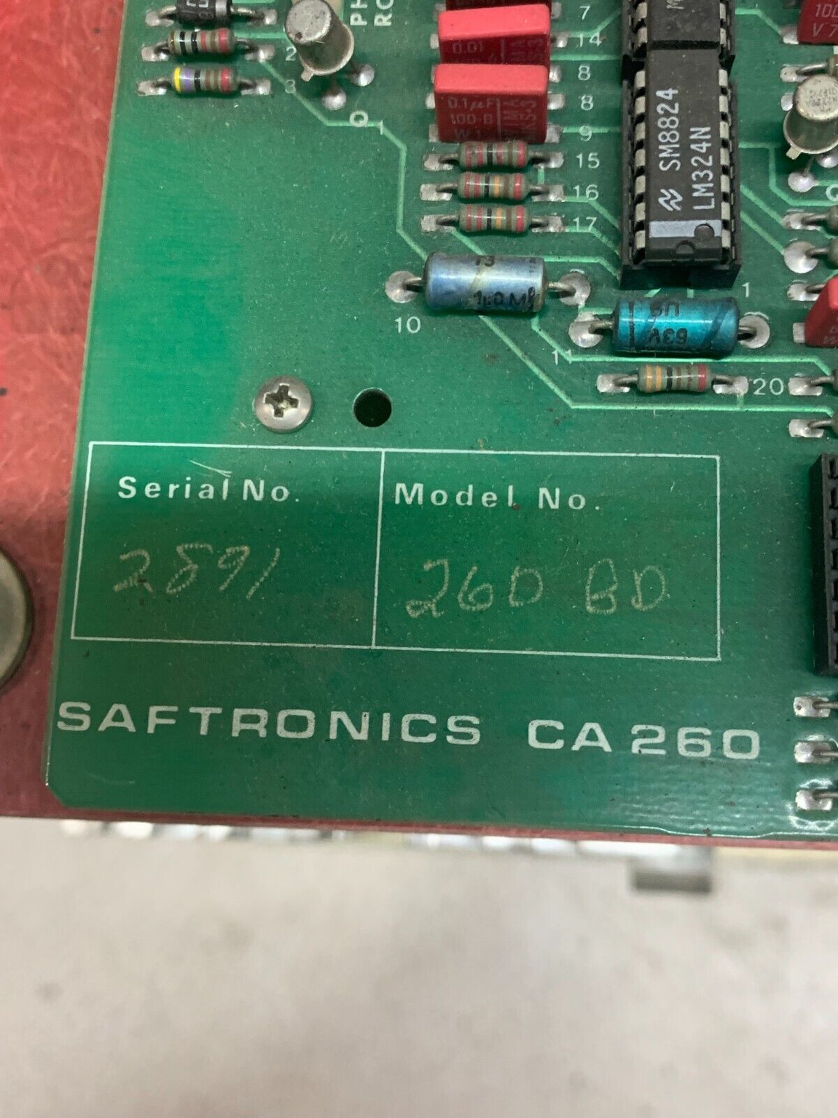 USED SAFETRONICS SOFT START PART WITH 260 BD CA260