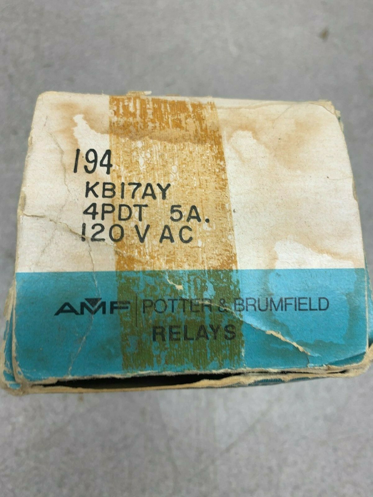 NEW IN BOX POTTER AND BRUMFIELD 120VAC DUAL COIL KB17AY