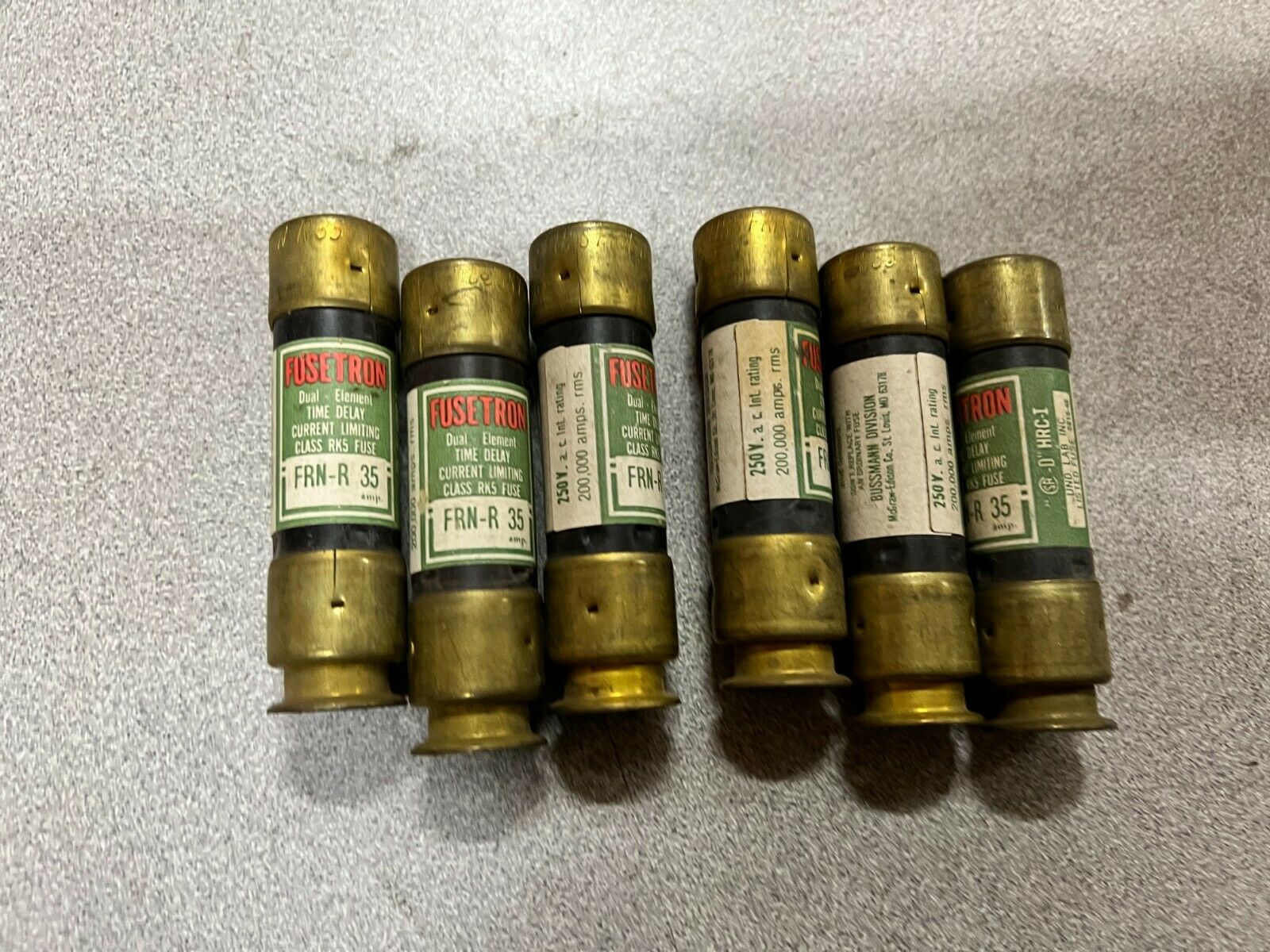 LOT OF 6 NEW NO BOX LITTELFUSE FUSE FRN-R-35