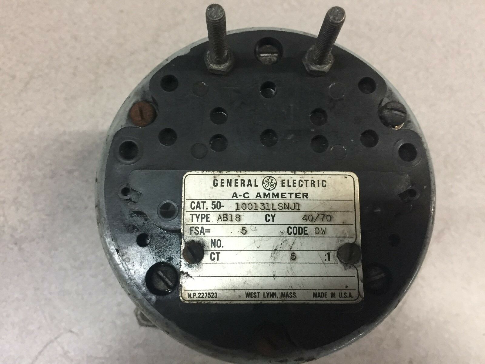 USED GE AC AMMETER 50-100131LSNJ1