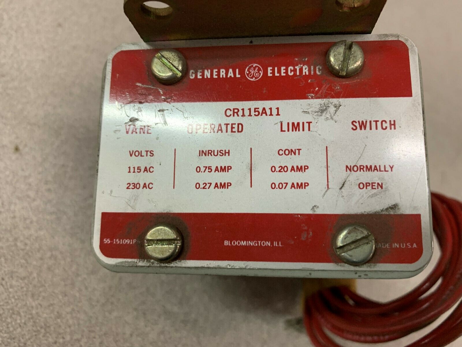 NEW NO BOX GE SWITCH CR115A11