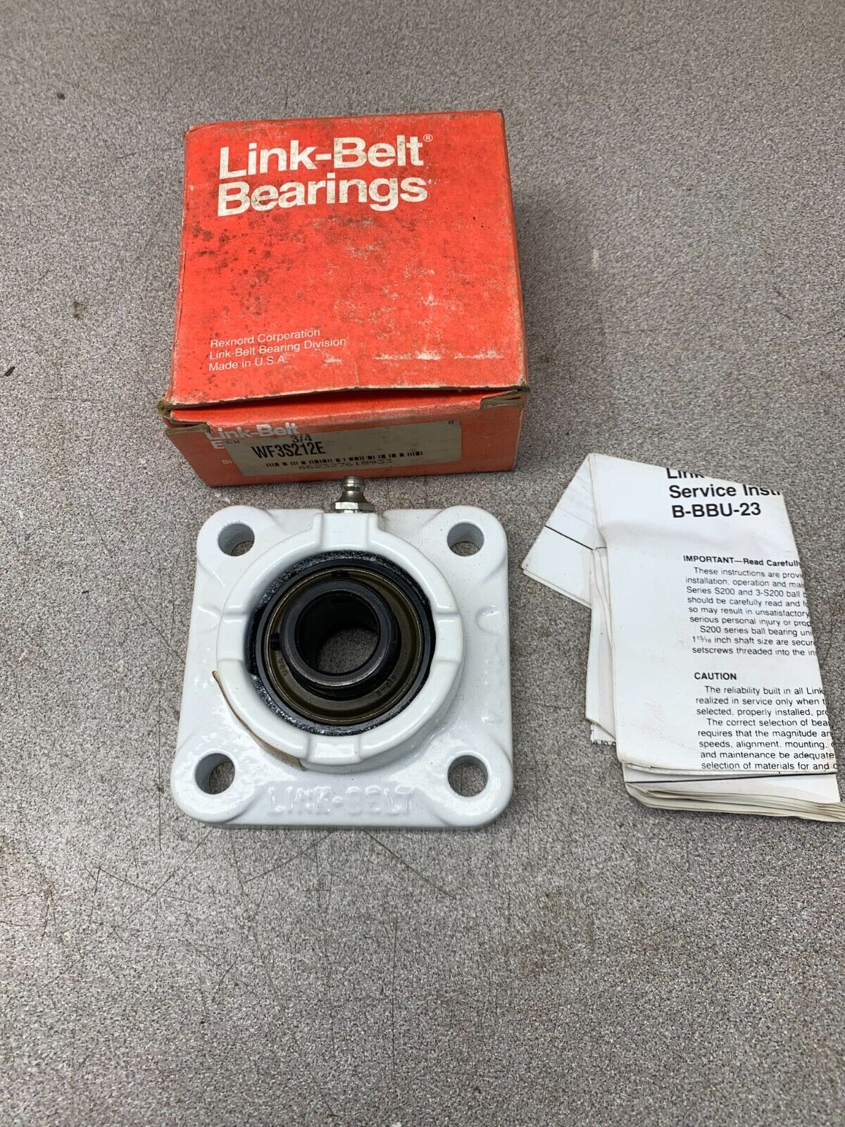 NEW IN BOX LINK-BELT 4-BOLT FLANGE BEARING 3/4" BORE WF3S212E