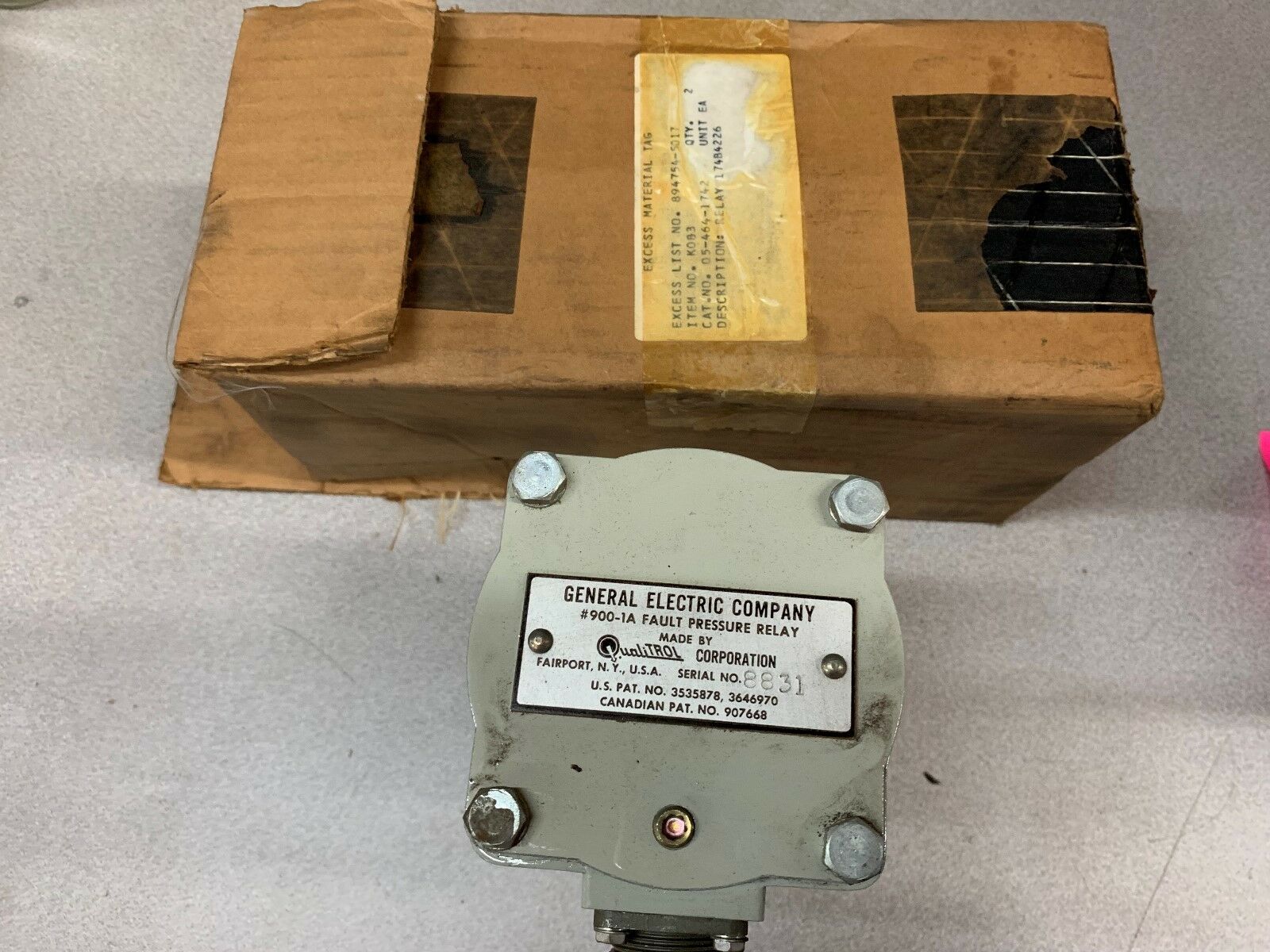 NEW IN BOX GE RELAY 900-1A