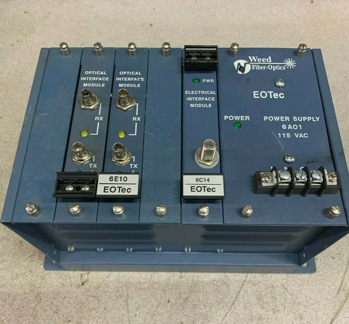 USED WEED FIBER-OPTICS PLC SYSTEM 6A01 POWER SUPPLY 6E10 MODULES 6C14