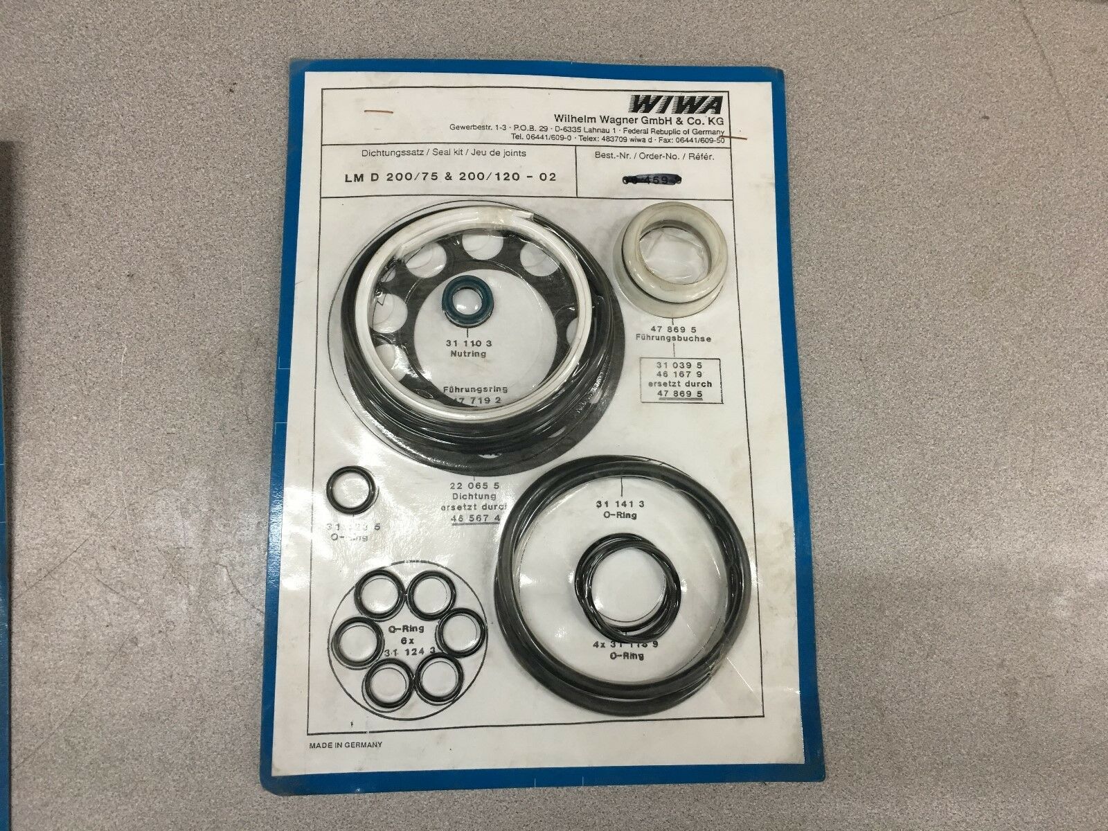 NEW WIWA SEAL KIT FOR MOTOR REPAIR 06-459-9