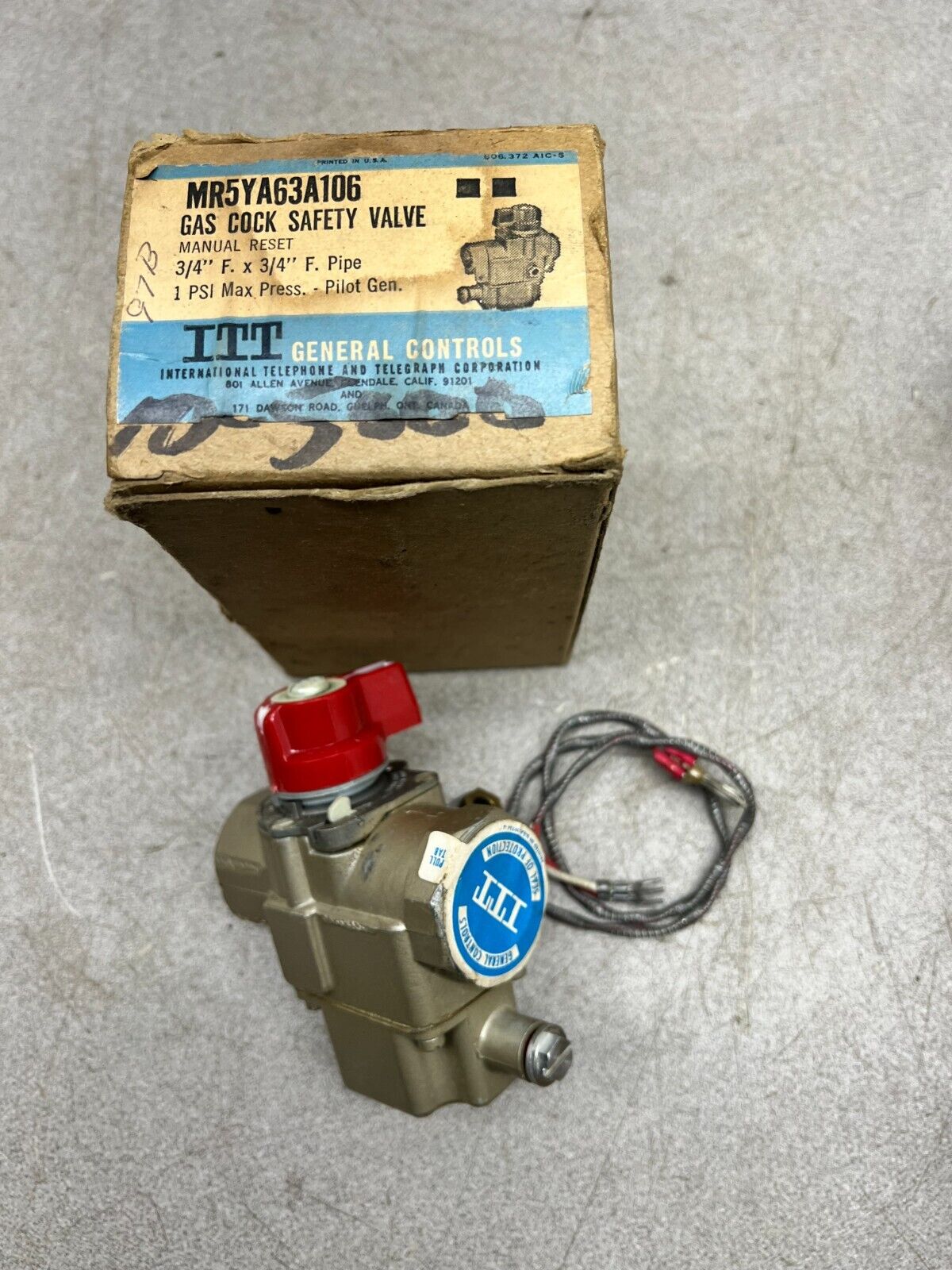 NEW IN BOX ITT SAFETY VALVE MR5YA63A106