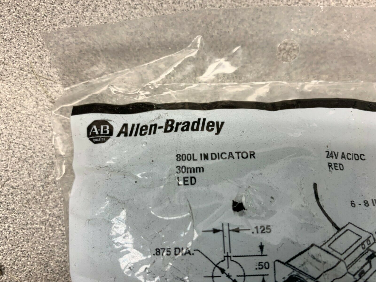 NEW IN BAG ALLEN BRADLEY RED PUSHBUTTON 800L-30L24R SERIES B