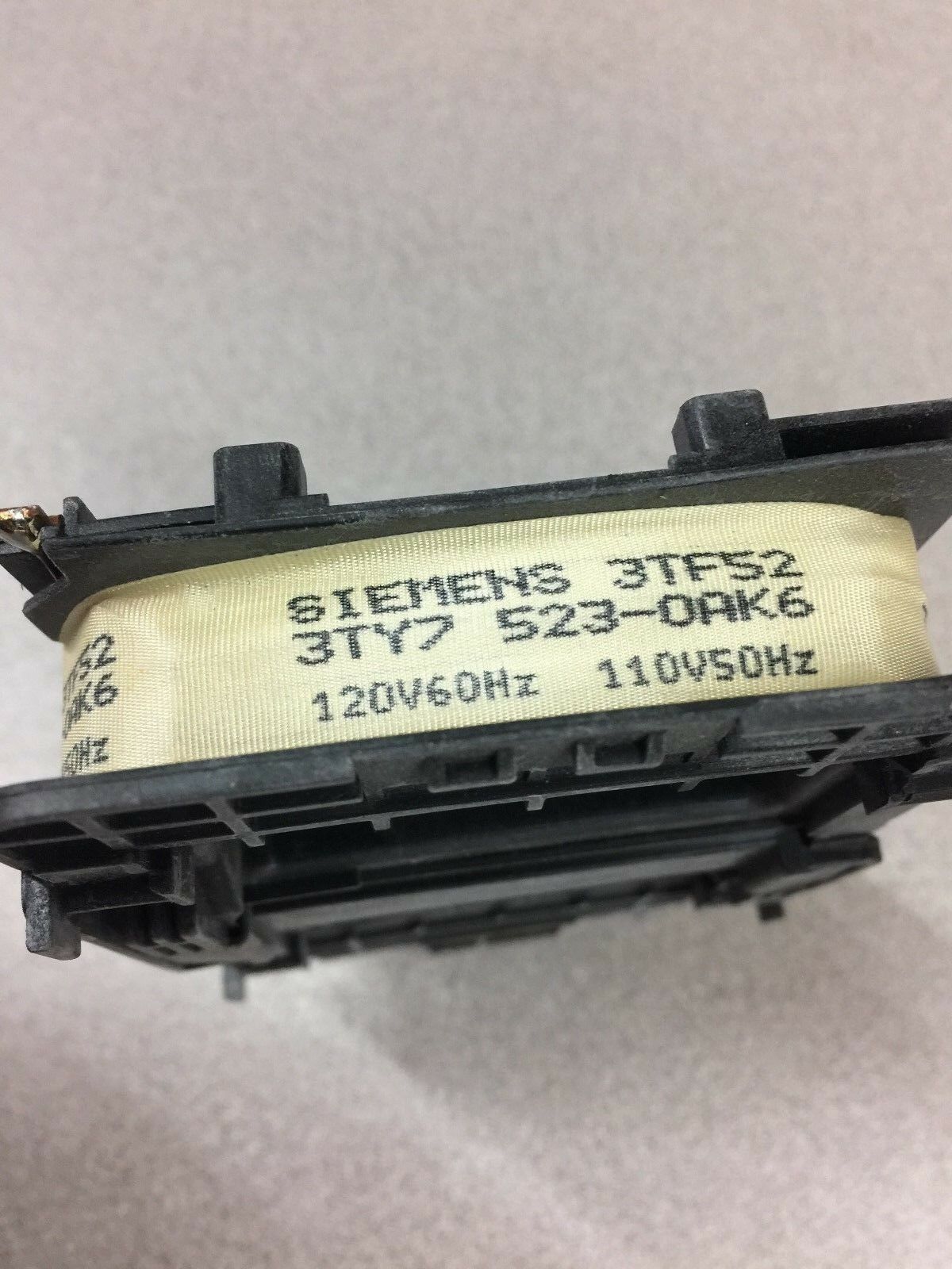 USED SIEMENS 110-120V. COIL FOR 3TF52 STARTER 3TY7 523-0AK6