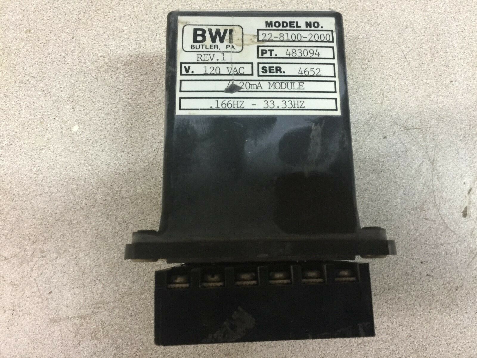 NEW NO BOX BWI 4-20MA MODULE 22-8100-2000