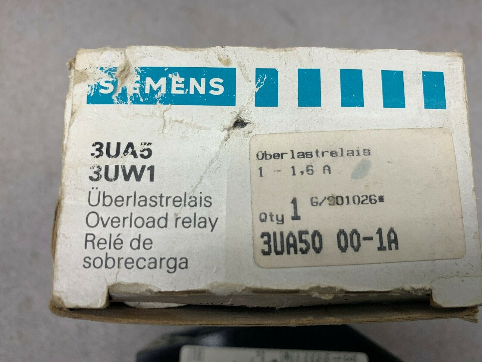 NEW IN BOX SIEMENS RELAY 3UA50-001A