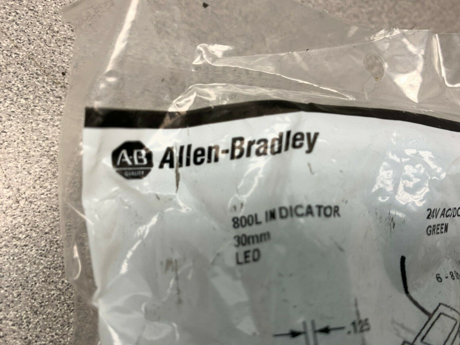 NEW IN BAG ALLEN BRADLEY GREEN PUSHBUTTON 800L-30L24G SERIES B