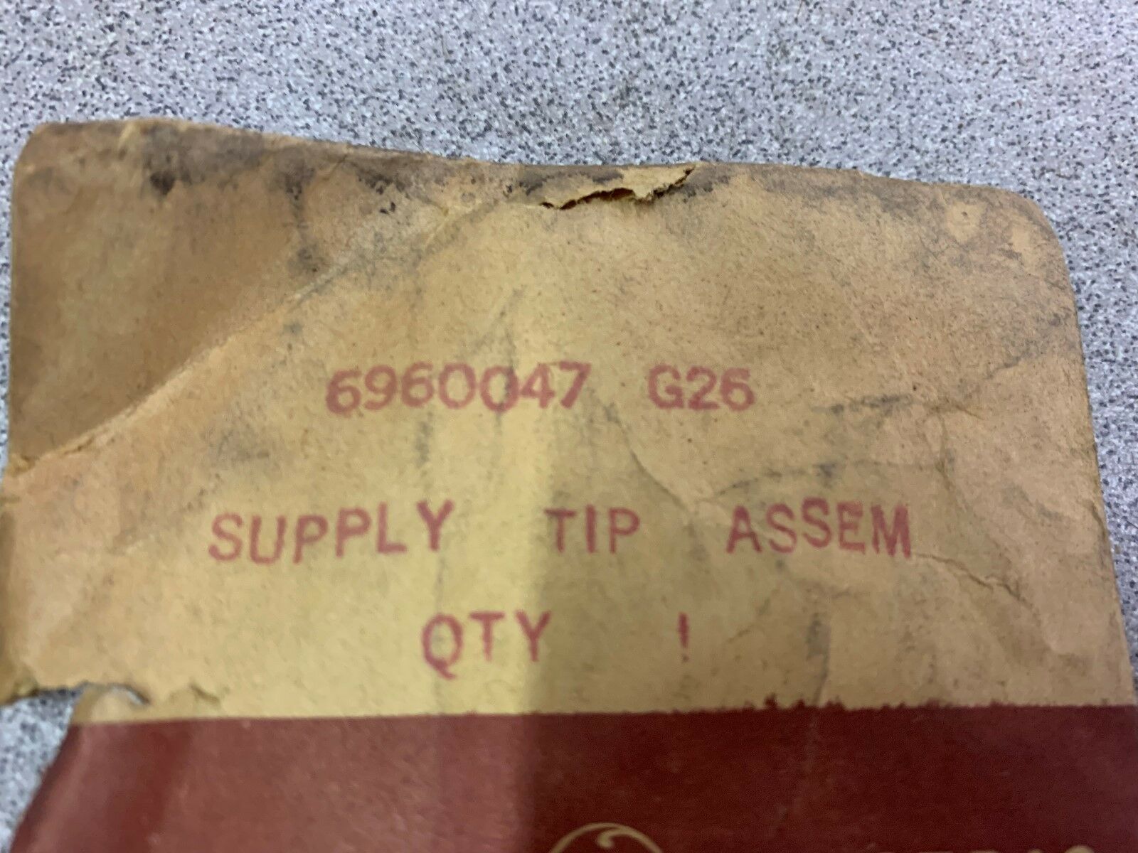 NEW IN BAG GE SUPPLY  TIP ASSEMBLY 6960047 G26