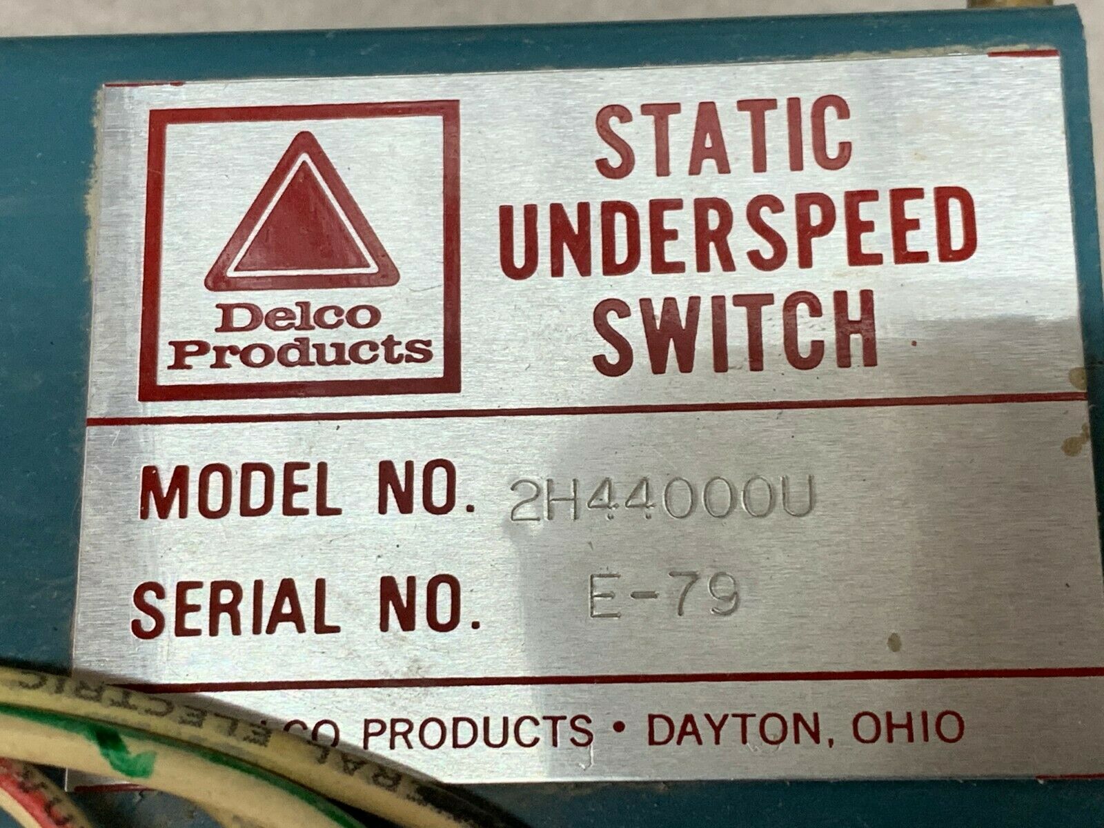 NEW NO BOX DELCO STATIC UNDERSPEED SWITCH 2H44000U