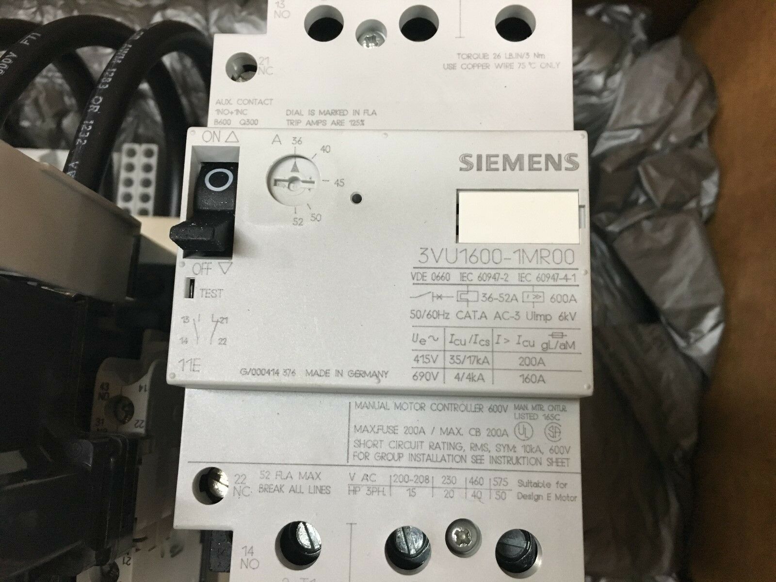 NEW IN BOX SIEMENS REVERSING STARTER MODULAR MOTOR CONTROLLER FBM1646-1MR10P6