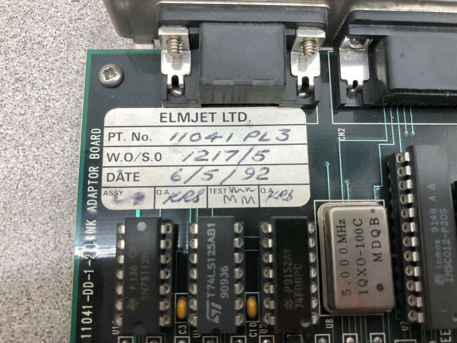 USED ELMJET LTD LINK ADAPTOR BOARD 11041-DD-1-2