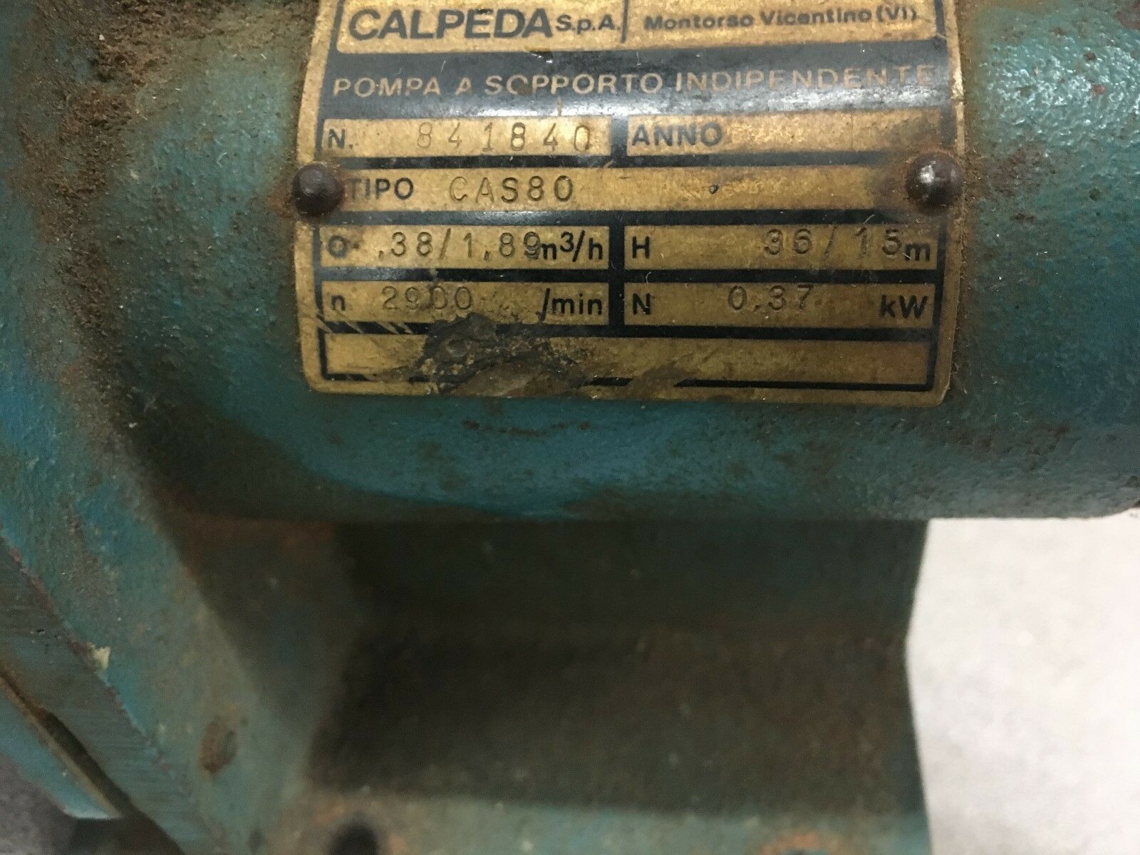 USED CALPEDA 841840 PUMP CAS80