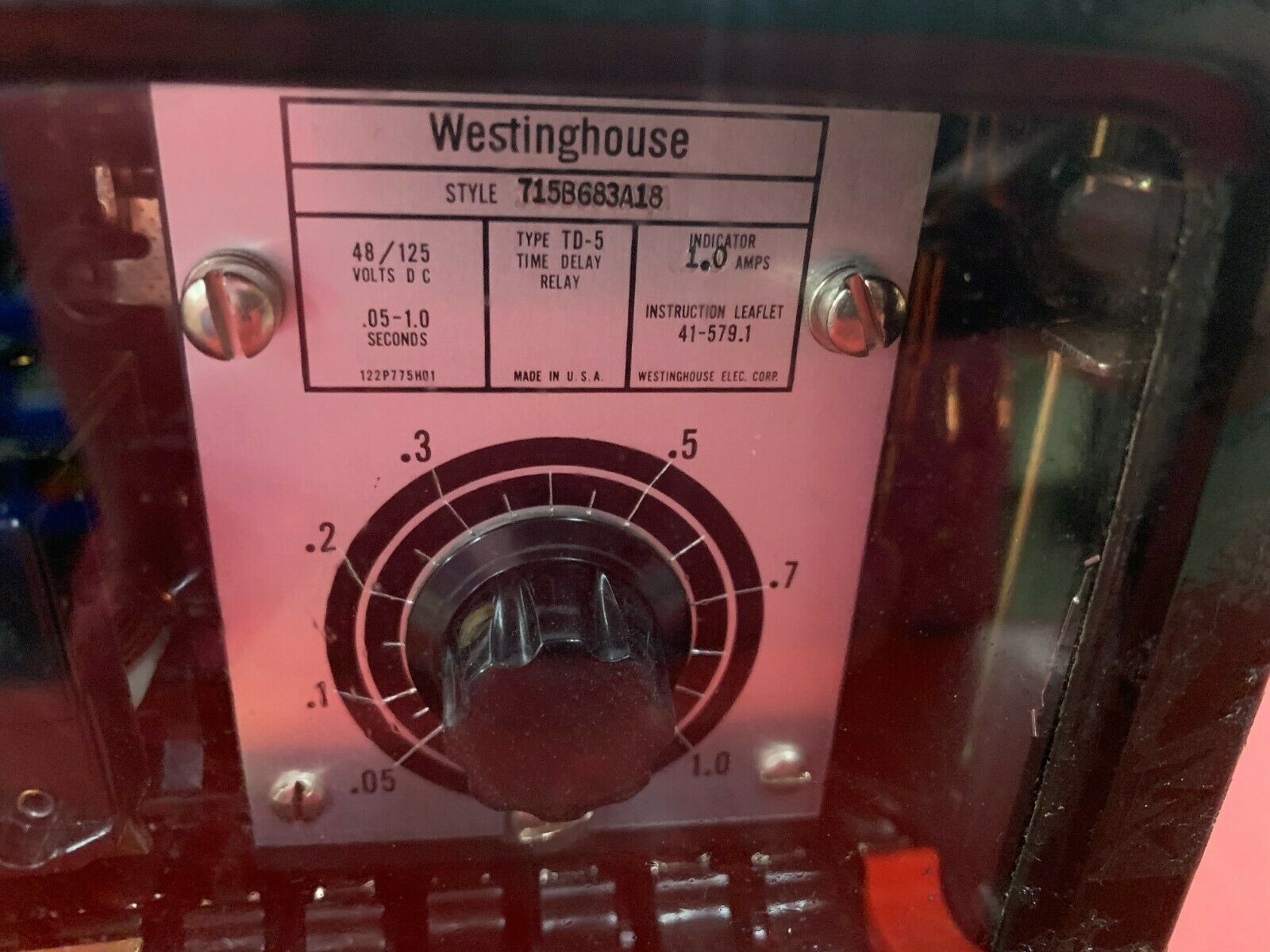 NEW NO BOX WESTINGHOUSE TYPE TD-5 TIME DELAY RELAY 715B683A18