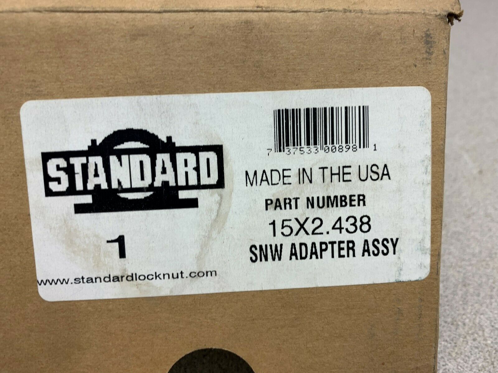 NEW IN BOX STANDARD SNW ADAPTER ASSY 15X2.438