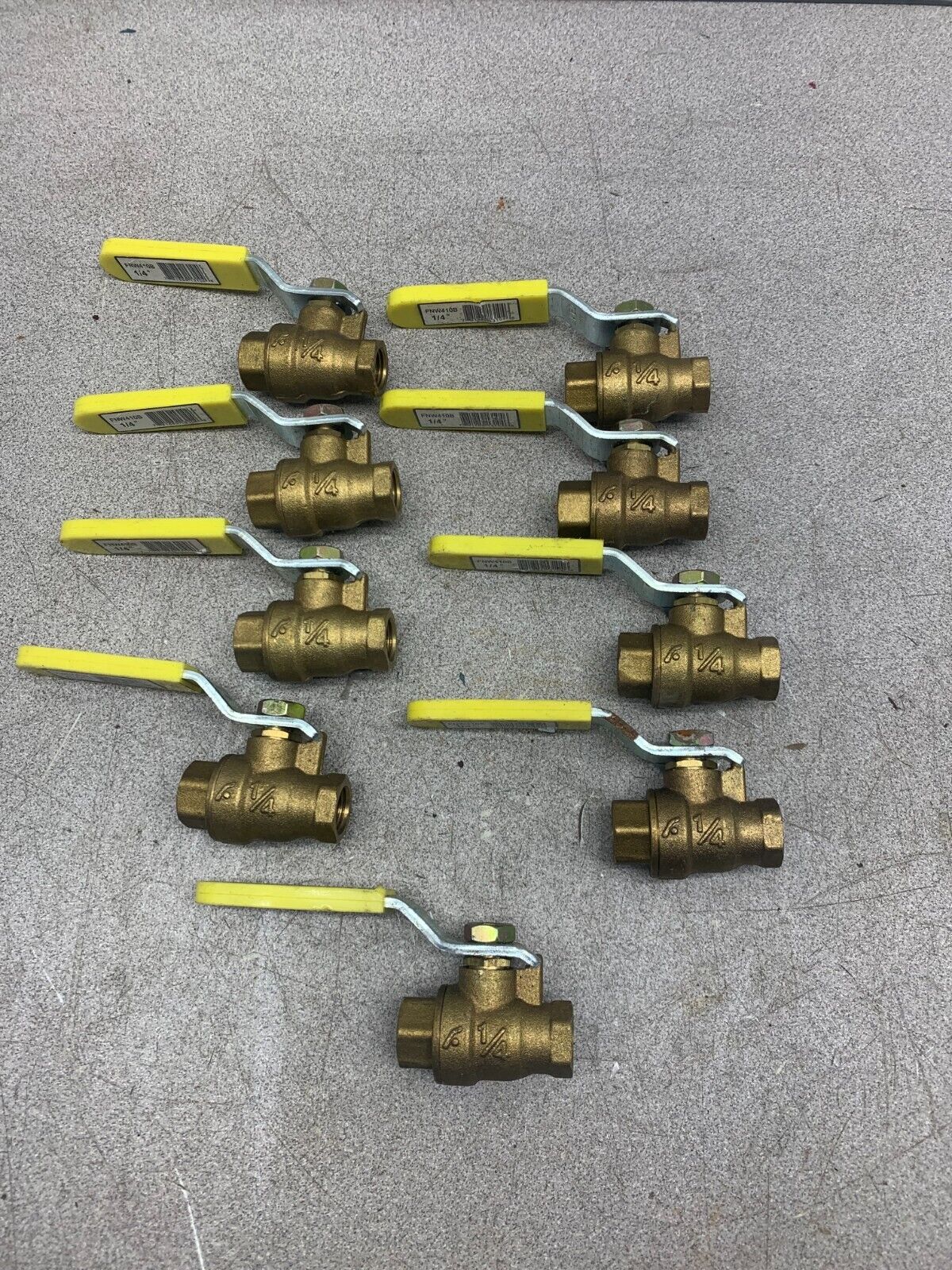 LOT OF 9 FNW 1/4" BALL VALVES FNW410B