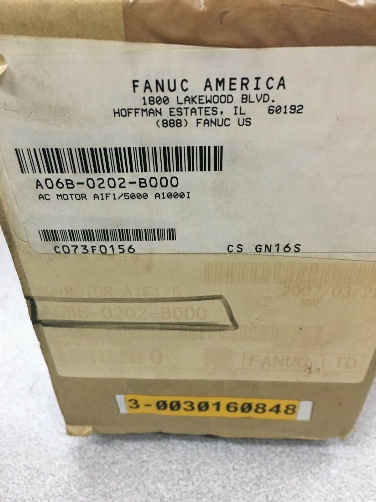 NEW IN BOX FANUC SERVO MOTOR A06B-0202-B000