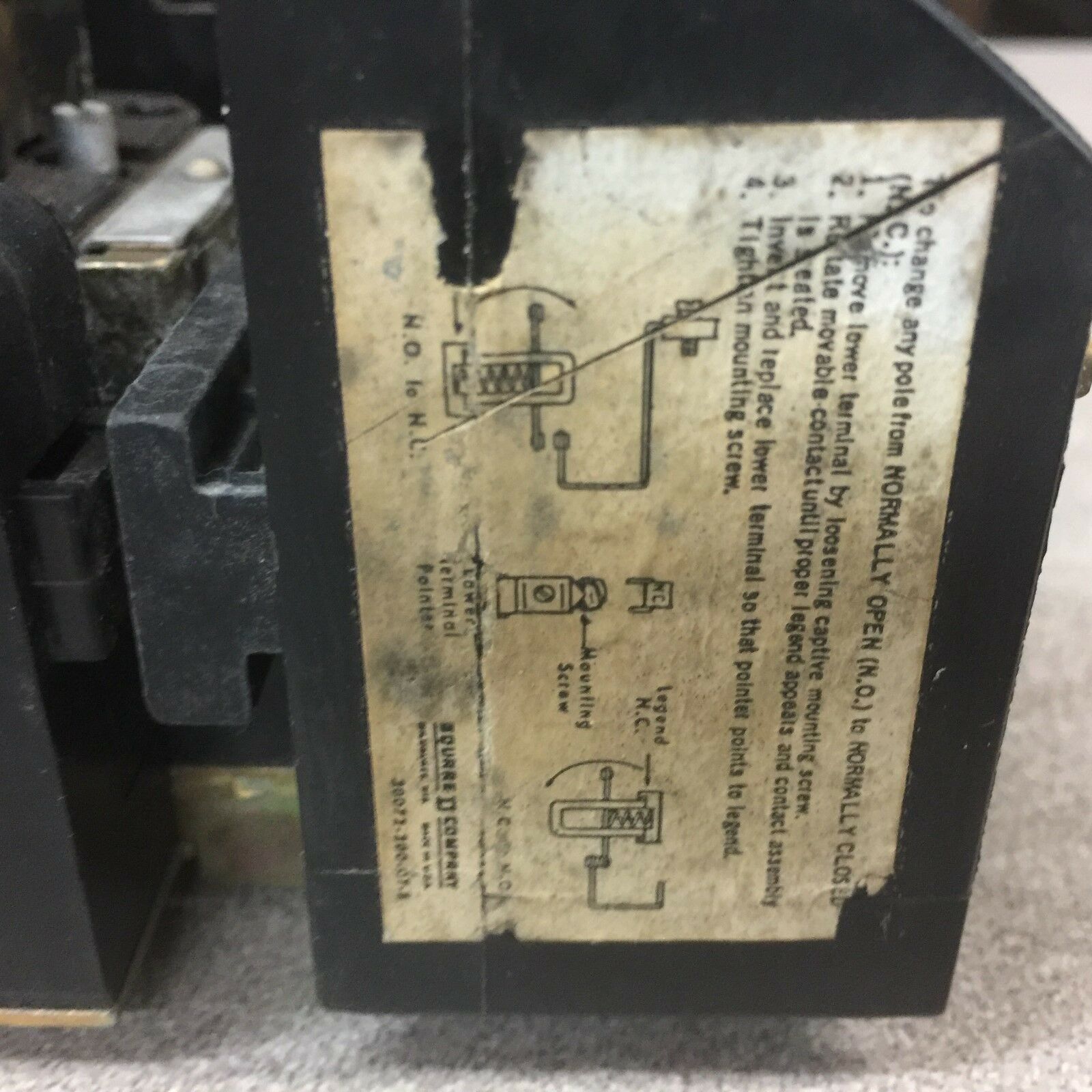 USED SQUARE D IDUSTRIAL CONTACTOR 8501 HO 80