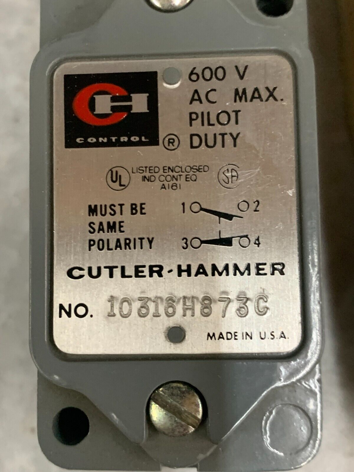 NEW IN BOX CUTLER-HAMMER 600V. LIMIT SWITCH 10316H873C