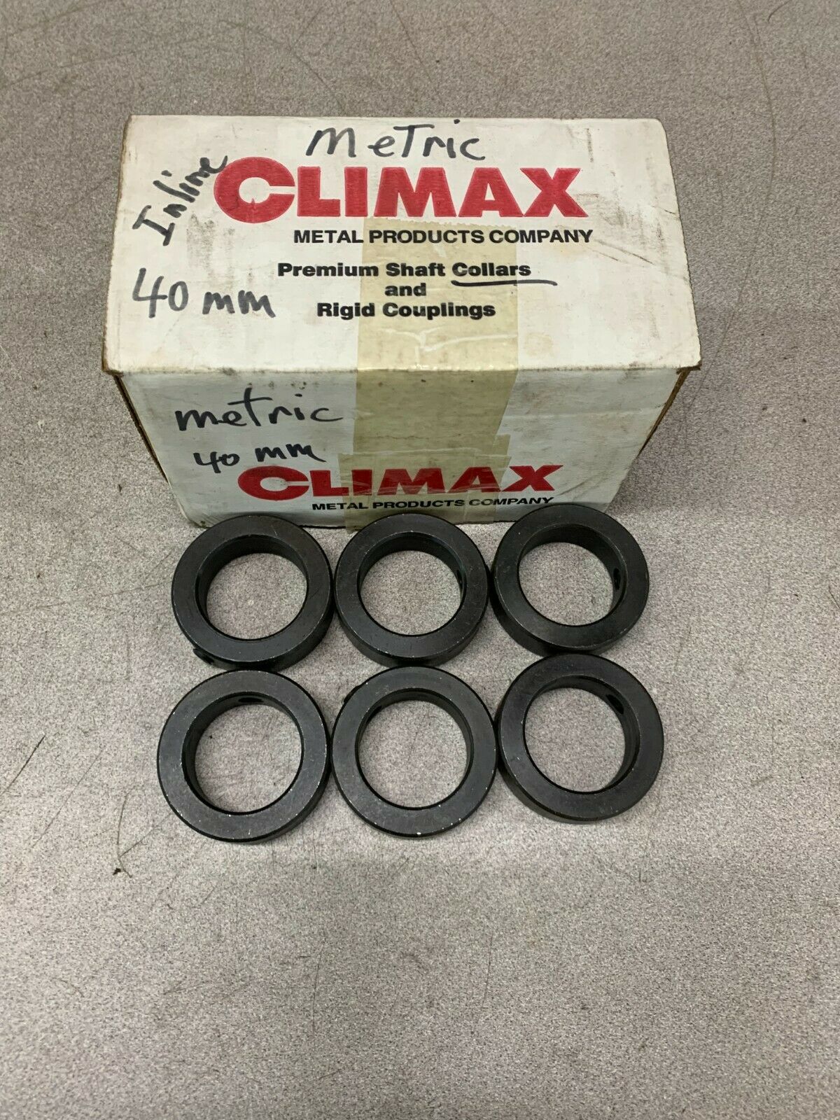 NEW BOX OF 6 CLIMAX METRIC SET COLLARS MC-40