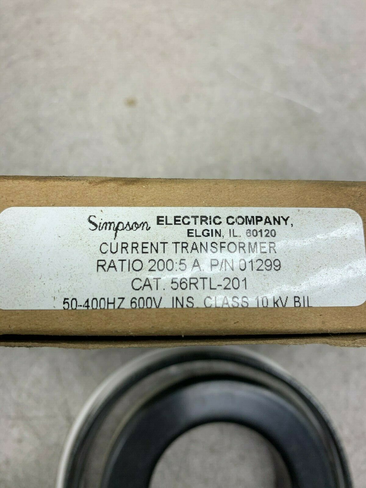 NEW IN BOX SIMPSON 56RTL-201 CURRENT TRANSFORMER 01299